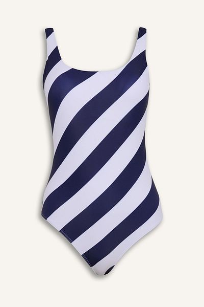 DeFacto Regular Fit Striped Swimsuit-Fall in Love A9457Ax25Sm
