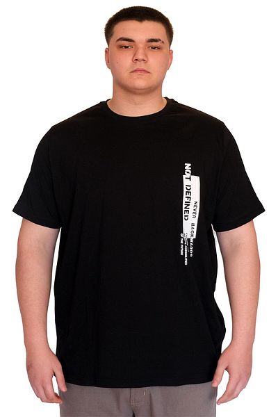 ModeXL Ανδρικό μπλουζάκι με λαιμόκοψη μελαιμόκοψη μ