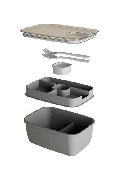 Citim Silicone Lid Vacuum Spoon Forked Sauce Bowl Compartment Lunch Box - 2 Layer Lunch Box - Lunch Box