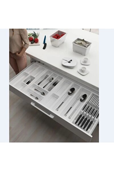 Adilon White Drawer - Spoon Holder and Knife Holder, 104X48 Side and Length 4...