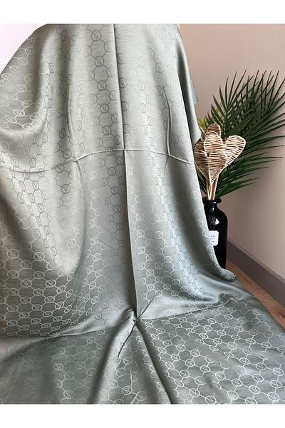 VaVscarfs Vs Pattern Cotton Jacquard Shawl Green