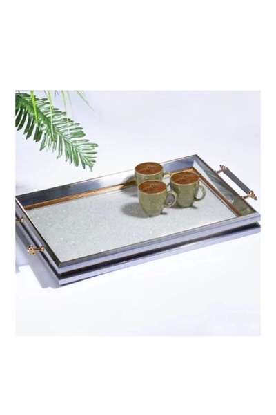 Kosova NAKGA.597 Tepsi Gümüş 50X31 Cm