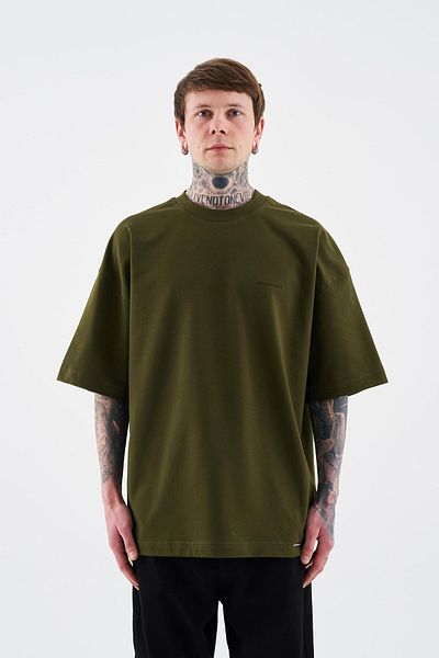 Machinist Βαμβακερό μπλουζάκι Oversize Χακί