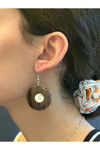 Gönülden Tasarım Bamboo Patterned Women's Earrings Diameter 3 cm