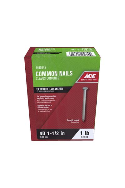 ACE 4D Hot-Dipped Galvanized Steel Flat Head Common Nails 1.5inch