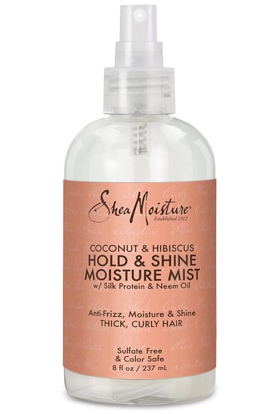SHEA MOISTER Sheamoisture Hold and Shine Moisture Mist for Thick, Curly Hair Coconut and Hibiscus for Frizz Contr