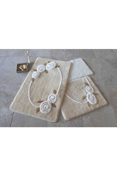 Chilai Home Set 3 covorase baie, Alessia Home, Rosalin - Beige