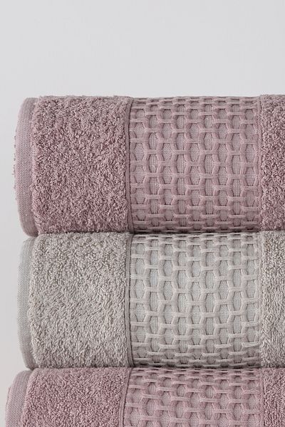 Miss Paris Home Σετ πετσέτες μπάνιου Honeycomb 4 τεμαχίων Σετ μπάνιου 100% βαμβάκι