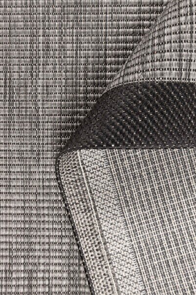 ARTLOOP Siyah/Gri Sisal Modeli Yıkanabilir Kaymaz Halı Mutfak Halısı Yolluk Salon Halısı ALS 01