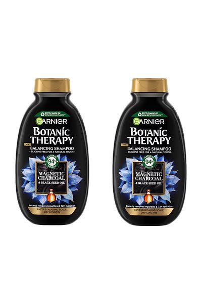 Garnier Shampoo Botanic Therapy Magnetic Charcoal & Black Seed Oil, 400 ml X2pcs