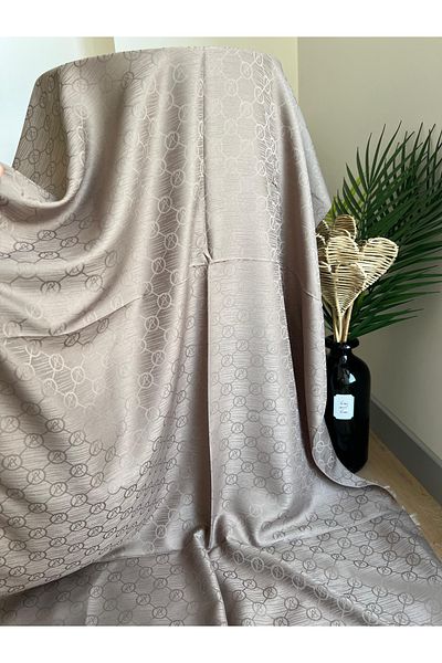 VaVscarfs Vs Pattern Cotton Jacquard Shawl Mink