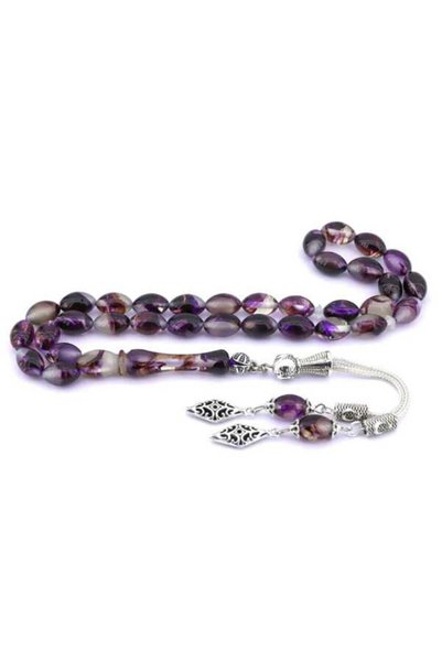 Midyat Gümüş Dünyası Men's Cat's Eye Powder Amber Rosary