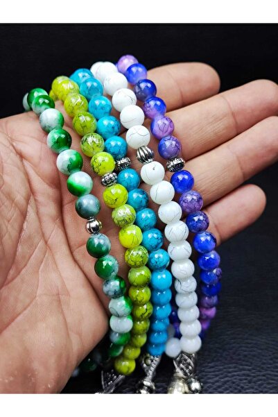 Lio20 Porțelan placat cu piatră naturală 5 bucăți Tasbih Accesoriu cadou Bujiteri