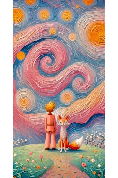 pixartsanat Pink Little Prince Pixart Art Diamond Mosaic Painting 40X60