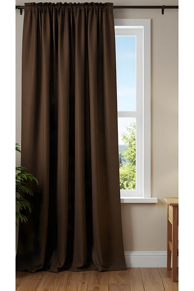 Yuka Blackout Light Proof Backdrop Κουρτίνα Καφέ Χρώμα Μονόφυλλο ΧΩΡΙΣ ΠΛΕΕΣ 100% Blackout Sunshade