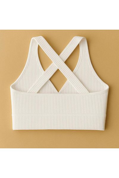 Stail Moda Women's White Camisole Fabric Stylish Crop Top Blouse with Cross Back Detail2025