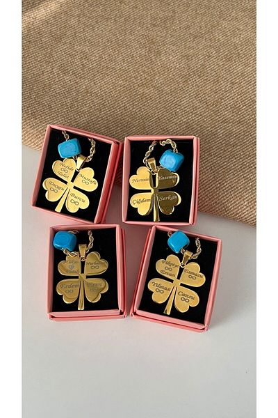 Bymiel Steel Clover Luck And Family Necklace