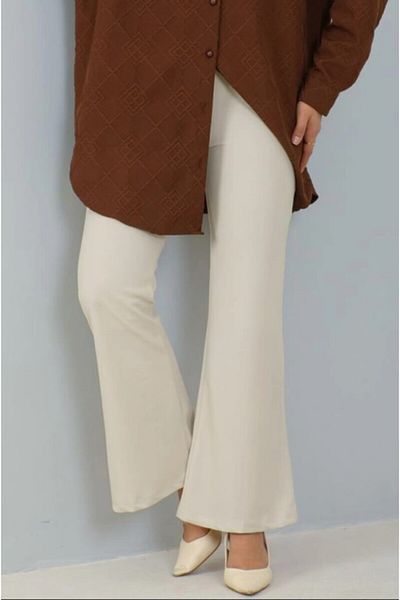 Locca Due Women's Black Lycra Flared Trousers