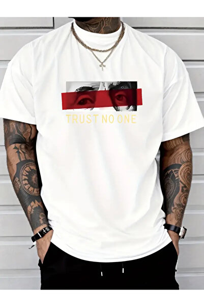 AEMİ Unisex Ne verujte nikome Štampano 100% pamuk Oversize kroj T-shirt