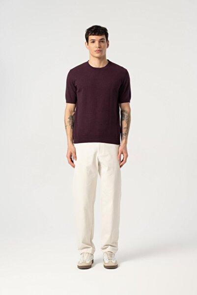 MFY Fashion Knitwear Crew Neck Tshirt 100% Cotton Purple