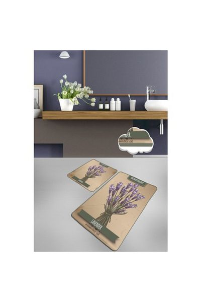 Chilai Home Set 2 Bath Mats Rectangular, Chilai Home, Smell (Lavender)
