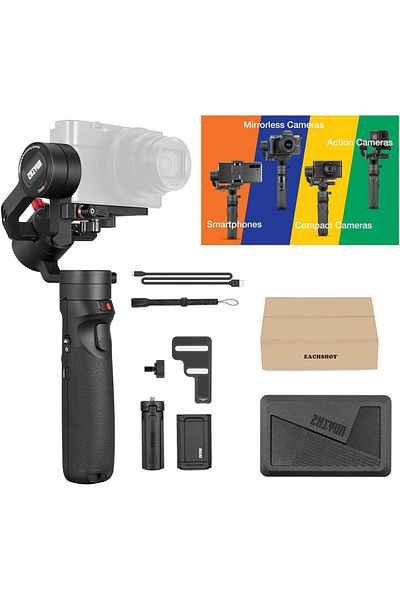ZHIYUN Handheld Gimbal Stabilizer 3-in-1 Crane M2 for Smartphones, Action Cameras, and Lightweight DSLR Cam