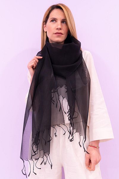Defne&Apollon İpekçilik 100% Pure Silk Transparent Shawl & Scarf