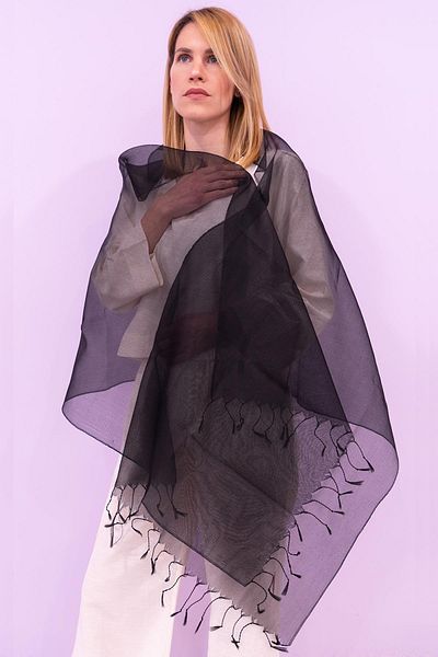 Defne&Apollon İpekçilik 100% Pure Silk Transparent Shawl & Scarf