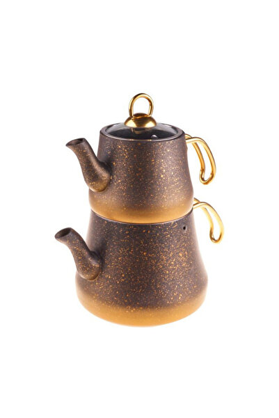 Bambum Mars-Granit Çaydanlık Takımı Siyah