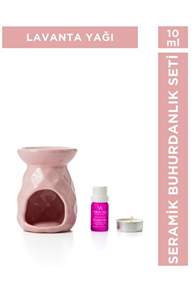 Volkan Ates Natural & Beauty Seramik Buhurdanlık Seti Pembe Renk + Lavandula ...