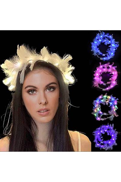 Skygo LED Lighted Colorful Burning 3-Function Striking Party Crown White Color 12x12 cm