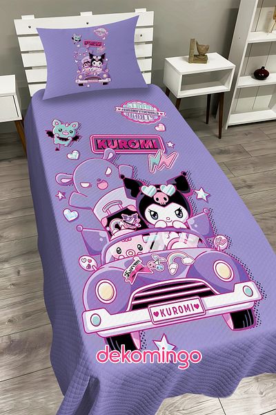 dekomingo Kuromi Lila Baby and Children's Room Pi̇ke Set with Car