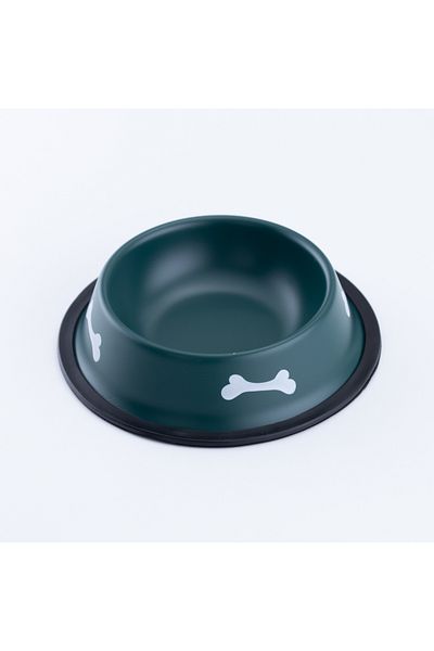 Bimotif Metal Cat and Dog Food and Water Bowl, 16 Cm, Green Small