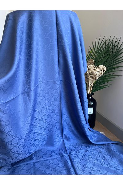 VaVscarfs Vs Pattern Cotton Jacquard Shawl Indigo