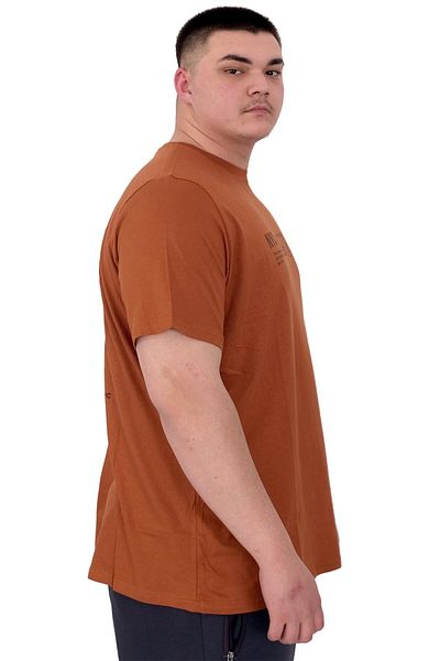 ModeXL Ανδρικό μπλουζάκι με λαιμόκοψη με λαιμόκοψη μεγάλου μεγέθους XL NYC New York U25019 Cinnamon