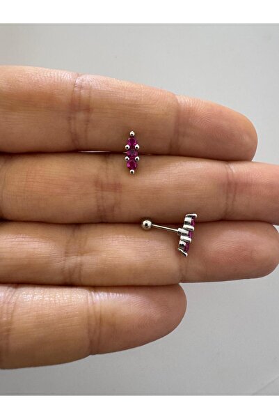 Arescollection 3 sıra zirkon taşlı helix lobe tragus uyumlu 1 adet piercing küpe