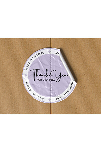 ES GRAFİK REKLAM Thank You Sticker Hand Made Sticker 4X4 cm 50 Pcs
