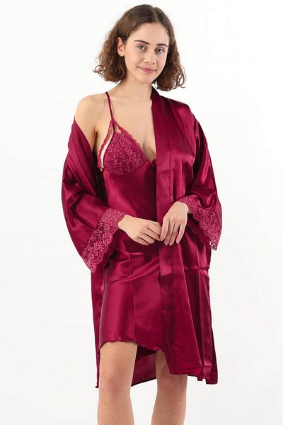 Pierre Cardin Satin Women's Nightgown and Dressing Gown Set - 13167