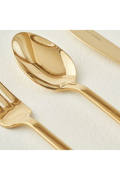 Bella Maison Milano 18 Piece Dinner Fork Spoon Knife Set Gold