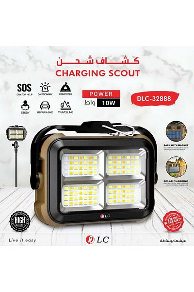 DLC -32888 Solar Work Light Type-C with Hook Magnetic Camping Multi-Function Floodlight Work Light