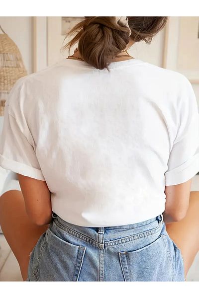 AEMİ Μπλουζάκι Unisex Voila με στάμπα 100% βαμβακερό Oversize