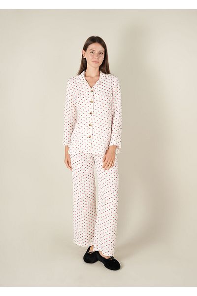 COLORDS Women's Muslin Heart Pajama Set