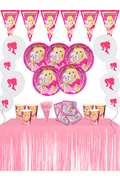 Barbie Set of Metallized Table Skirts 16 People Birthday Party Supplies Ornaments