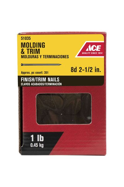 ACE 8D Molding and Trim Brad Head Finish Nails 2.5inch