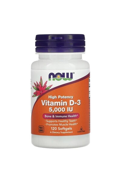 Now Foods Vitamin D-3 High Potency 5,000 Iu 120 Softgels. Usa Version.3631