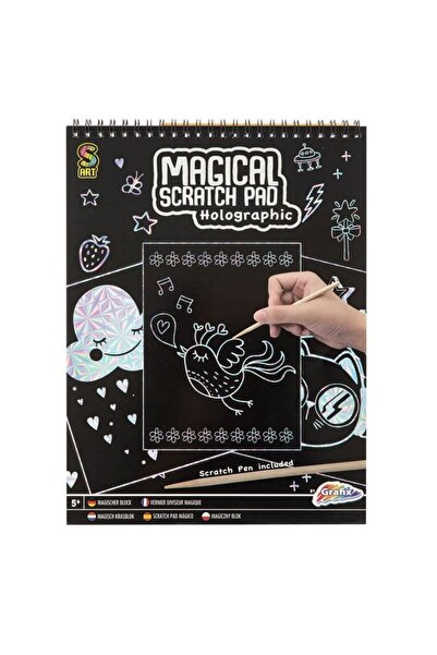 GRAFİX Caiet A4 cu 20 de blocuri de notițe și creion - Holografic