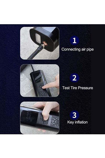 DLC Mini Portable Pressure Gauge Tire Inflator Pump With LED Light , For CAR,BIKE,BICYCLE,BALLS -