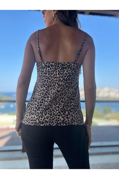 Atelier Derin Μικρή μπλούζα με λεοπάρ σχέδιο με λουράκι
