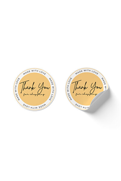 ES GRAFİK REKLAM Thank You Sticker Hand Made Sticker 4X4 cm 50 Pcs