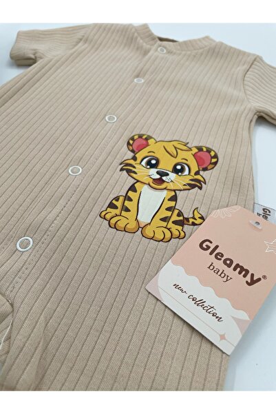 Gleamy Kids Cute Lion Pattern Bib Short Sleeve Shorts Jumpsuit(Zibin)100% Cotton